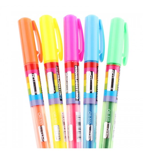 STABILO - 5 Pcs Colors Highlighter Fluorescent Marker Pen Twin Tip School Office