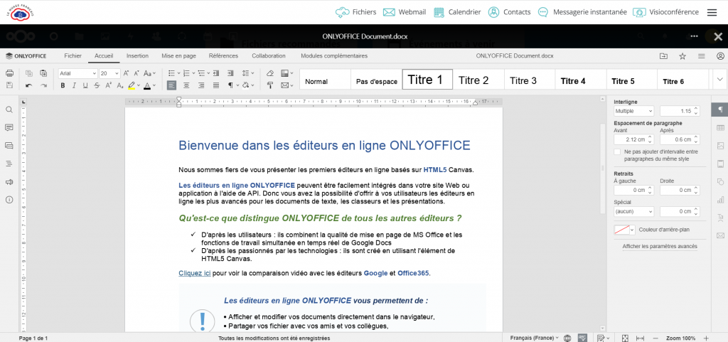 Le Nuage Français integrates ONLYOFFICE Docs: editing and collaboration of documents within a sovereign and ecological solution